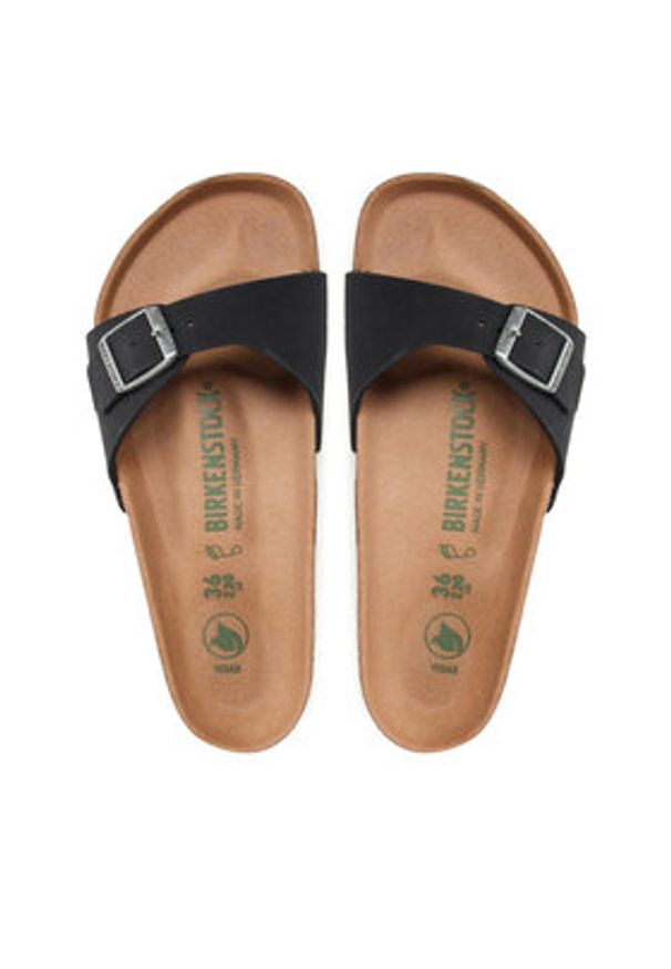 Birkenstock Klapki Madrid Bs 1019969 Czarny. Kolor: czarny. Materiał: skóra
