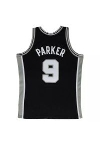 Mitchell & Ness - Koszulka męska do koszykówki Mitchell & NBA San Antonio Spurs Spurs Tony Parker. Kolor: czarny. Sport: koszykówka