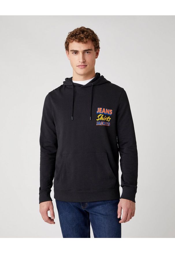 Wrangler - MĘSKA BLUZA WRANGLER HOODIE FADED BLACK W6E6IOXV6