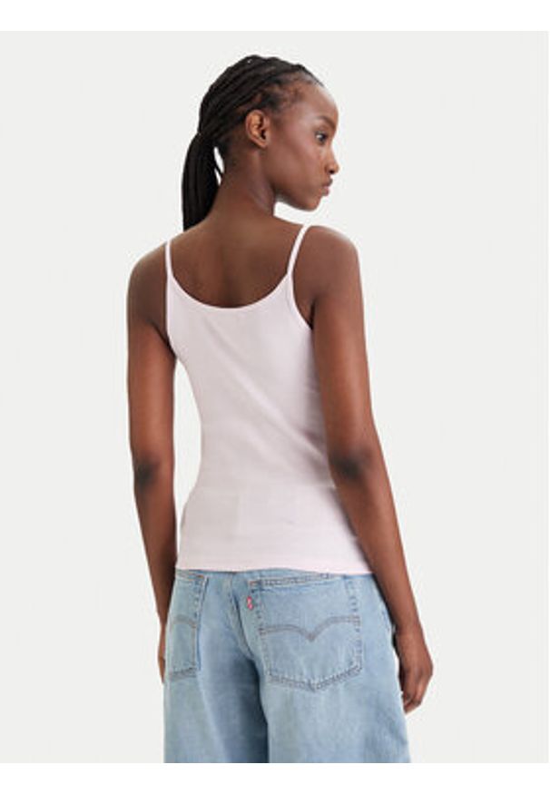 Tommy Jeans Top DW0DW22278 Różowy Slim Fit. Kolor: różowy. Materiał: bawełna