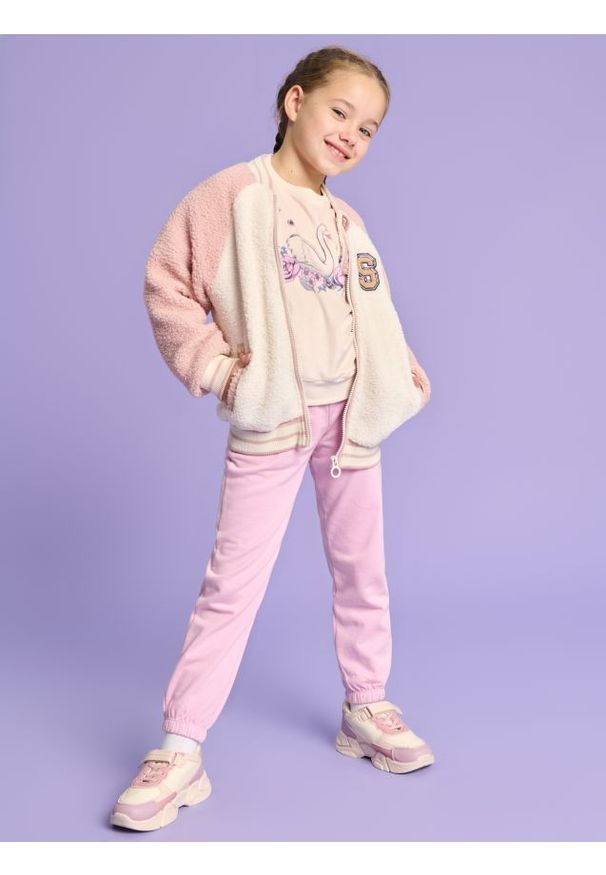 Sinsay - Spodnie dresowe - fioletowy. Kolor: fioletowy. Materiał: dresówka. Długość: długie