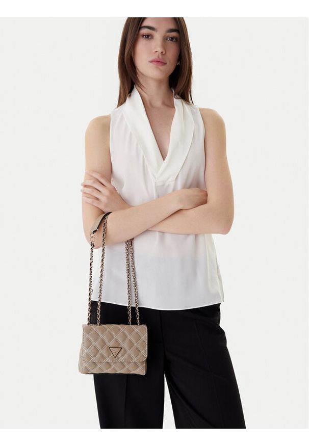 Guess Torebka Giully II Mini HWQG96 73740 Beżowy. Kolor: beżowy. Materiał: skórzane