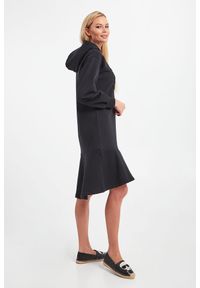 Karl Lagerfeld - SUKIENKA KARL LAGERFELD. Typ kołnierza: kaptur. Materiał: bawełna. Długość rękawa: długi rękaw. Wzór: haft. Długość: midi #3