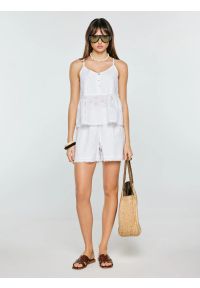 Big-Star - Top damski bawełniany haftowany biały Balbina 100. Kolor: biały. Materiał: bawełna. Długość rękawa: na ramiączkach. Wzór: haft. Sezon: lato. Styl: elegancki #3