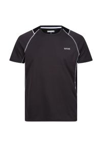 Regatta - T-shirt Męski Virda IV. Kolor: czarny, szary, wielokolorowy, fioletowy. Sport: turystyka piesza
