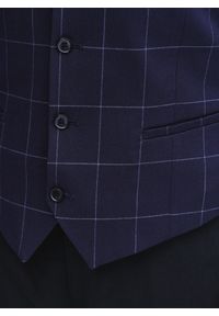 Pako Lorente - PAKO LORENTE – Granatowa kamizelka męska w kratę. Kolor: niebieski. Materiał: poliester, elastan, wiskoza. Wzór: kratka. Styl: elegancki, młodzieżowy #10