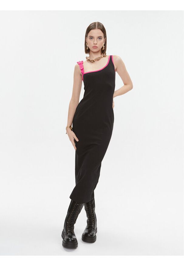 Versace Jeans Couture Sukienka codzienna 75HAO976 Czarny Slim Fit. Okazja: na co dzień. Kolor: czarny. Materiał: bawełna. Typ sukienki: proste. Styl: casual
