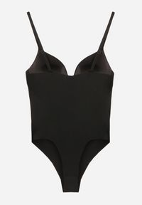 Born2be - Czarne Modelujące Body Gwintila. Kolor: czarny. Długość rękawa: na ramiączkach. Styl: elegancki #4