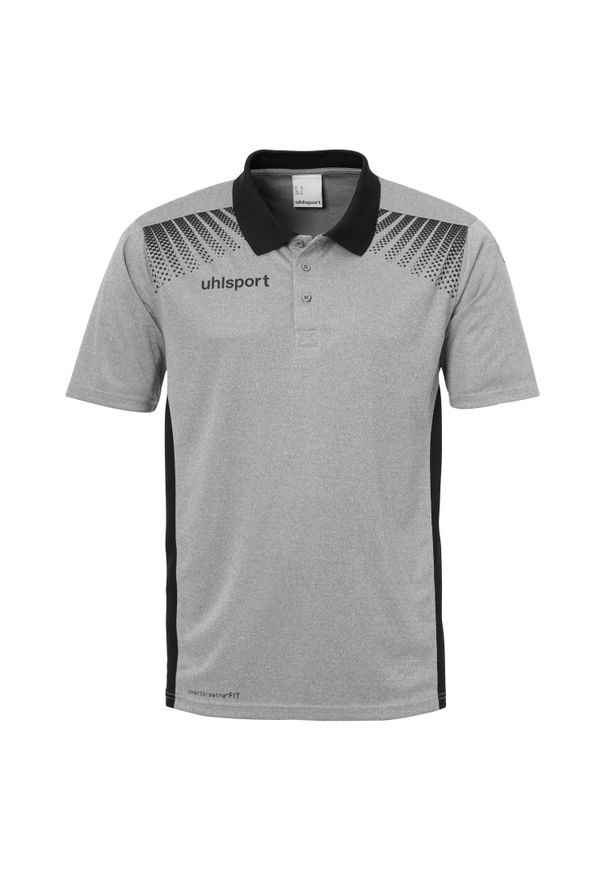 UHLSPORT - Dziecięca koszulka polo Uhlsport Goal. Typ kołnierza: polo. Kolor: wielokolorowy, czarny, szary. Materiał: materiał. Styl: elegancki