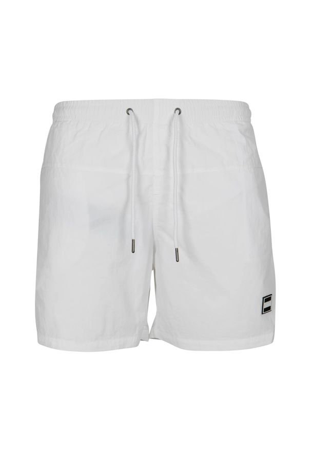 Urban Classics - Męskie Szorty Kąpielowe Block. Kolor: biały. Styl: sportowy
