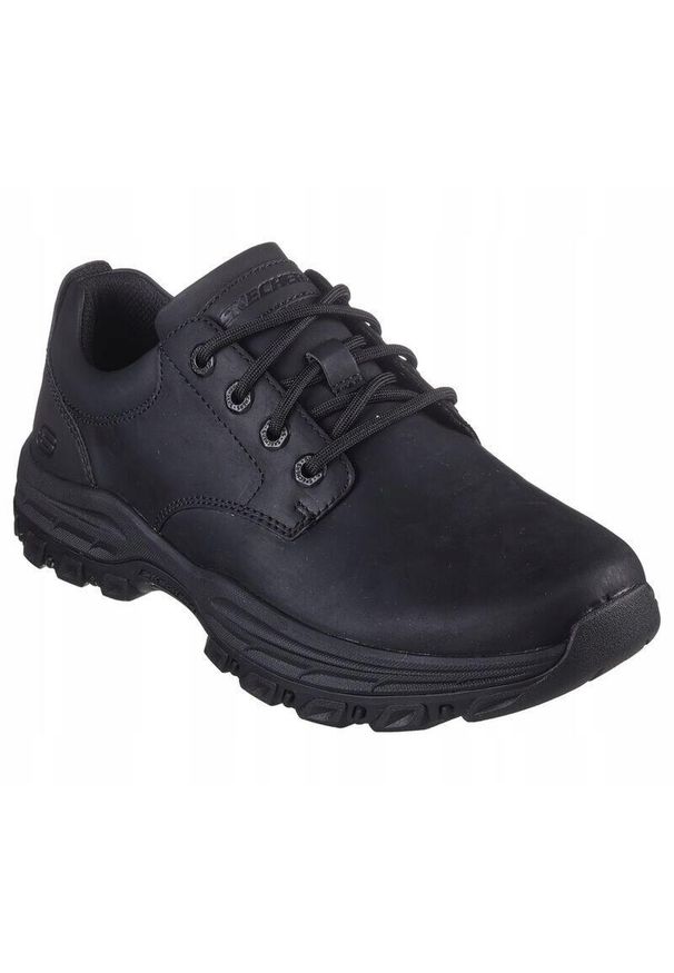 skechers - Buty na co dzień męskie SKECHERS RELAXCED FIT skóra. Okazja: na co dzień. Kolor: czarny. Materiał: skóra