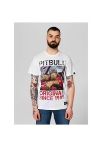 PITBULL - Koszulka bawełniana sportowy t-shirt dla dorosłych Drive. Kolor: czerwony, wielokolorowy, biały. Materiał: bawełna #1