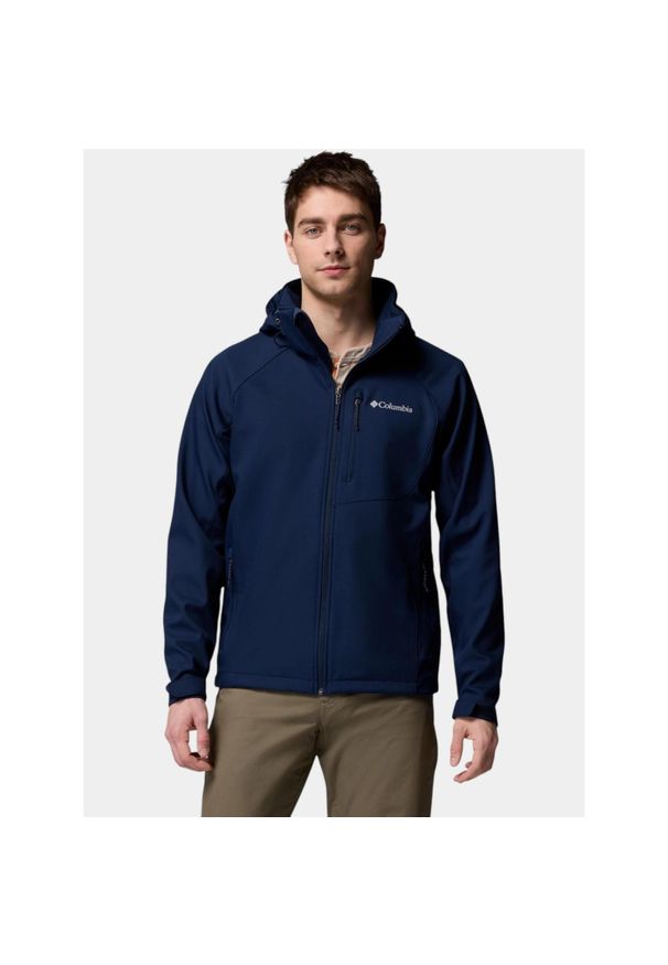 columbia - Kurtka Softshell Męska Columbia Cascade Ridge III. Kolor: niebieski. Materiał: softshell. Sezon: jesień. Sport: turystyka piesza