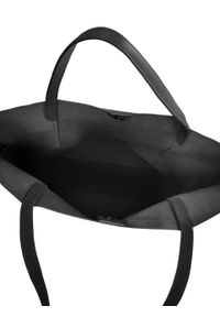 Kazar - Duża skórzana tote bag z kieszenią na przodzie. Kolor: czarny. Materiał: skórzane. Styl: casual #4