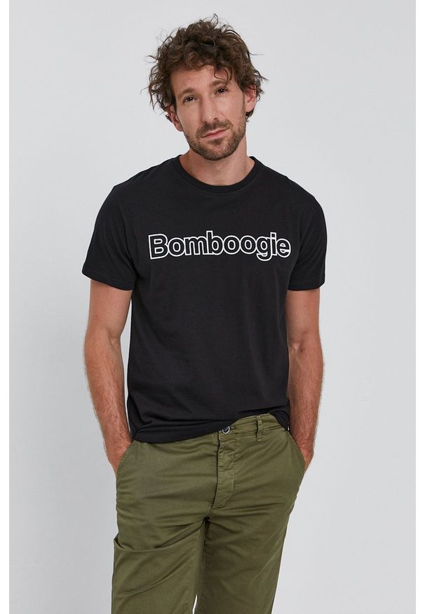 Bomboogie - T-shirt. Okazja: na co dzień. Kolor: czarny. Materiał: dzianina. Styl: casual