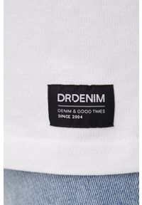 Dr. Denim bluza bawełniana męska kolor biały z nadrukiem. Kolor: biały. Materiał: denim, bawełna. Wzór: nadruk
