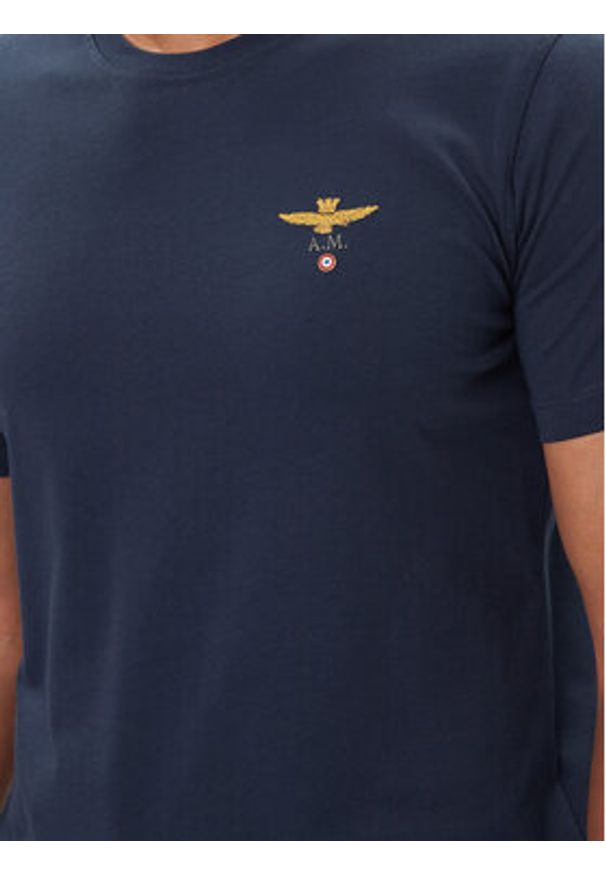 Aeronautica Militare T-Shirt 252TS1580UJ00372 Granatowy Regular Fit. Kolor: niebieski. Materiał: bawełna