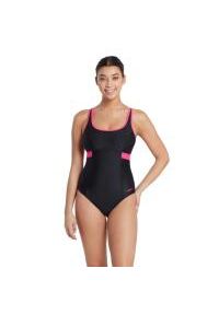 ZOGGS - Kostium Kąpielowy Zoggs Dakota Crossback – Czarny/Magenta – Rozmiar 32. Kolor: czarny, różowy, wielokolorowy #1