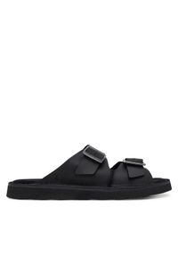 Clarks Klapki Solsbury Strap 26180885 Czarny. Kolor: czarny. Materiał: skóra
