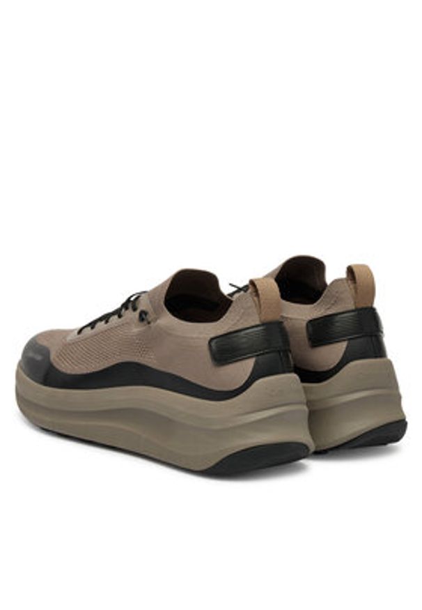 Calvin Klein Sneakersy Chunky Runner Lace Up Sock Knit YM0YM01457 Brązowy. Kolor: brązowy. Materiał: materiał