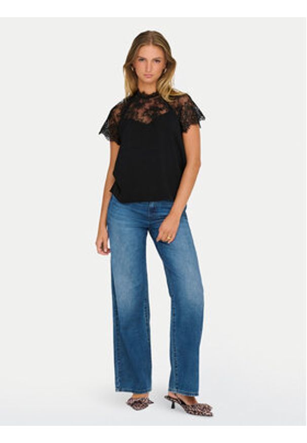 JDY Bluzka Lion 15335458 Czarny Regular Fit. Kolor: czarny. Materiał: syntetyk