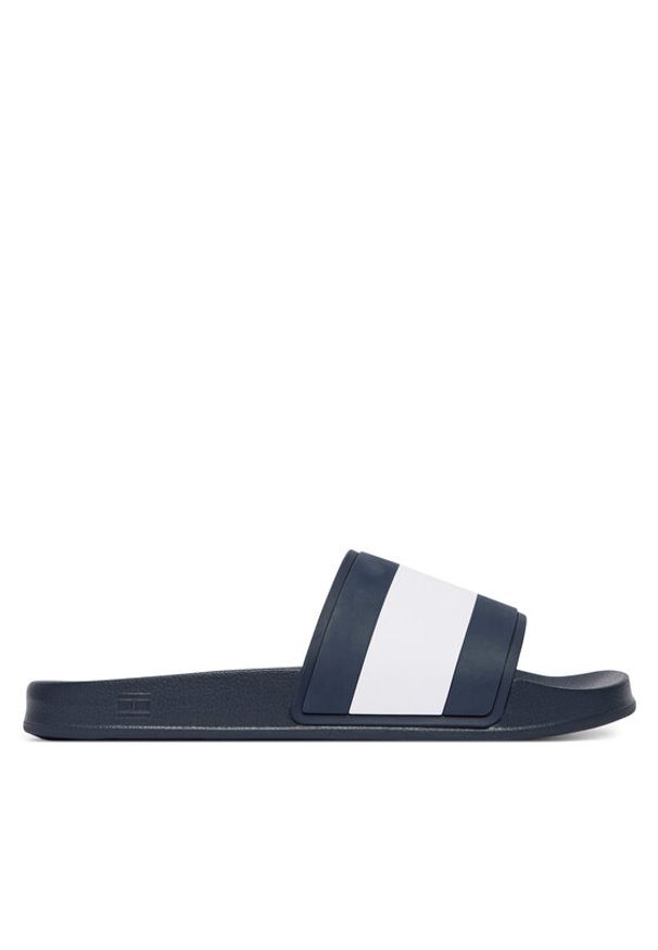 TOMMY HILFIGER - Tommy Hilfiger Klapki Core Hilfiger Flag Pool Slide FM0FM05798 Niebieski. Kolor: niebieski. Materiał: skóra