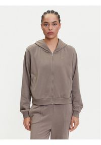 Nike Bluza Chill Terry FN2415 Brązowy Relaxed Fit. Kolor: brązowy. Materiał: syntetyk, bawełna #1