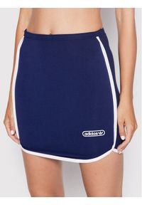 Adidas - adidas Spódnica dresowa HL6565 Granatowy Slim Fit. Kolor: niebieski. Materiał: bawełna