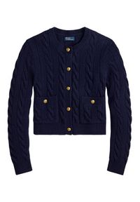 Polo Ralph Lauren Kardigan 211978312501 Granatowy Regular Fit. Typ kołnierza: polo. Kolor: niebieski. Materiał: wełna #6