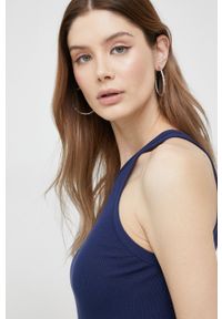 Polo Ralph Lauren top bawełniany kolor granatowy. Typ kołnierza: polo. Kolor: niebieski. Materiał: bawełna #3