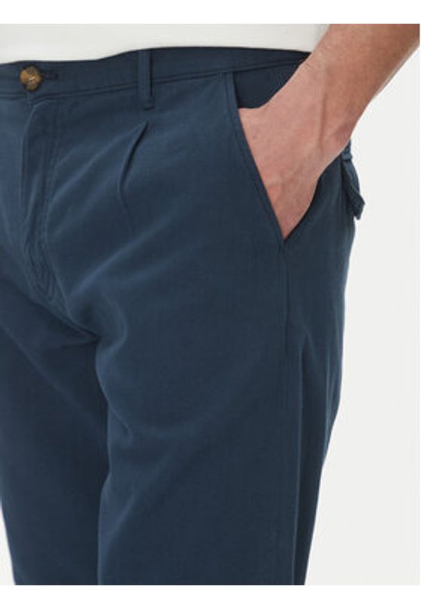 La Martina Szorty materiałowe Vics MAB004 TL147 Granatowy Regular Fit. Kolor: niebieski. Materiał: bawełna, len