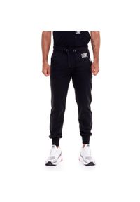 LEONE 1947 APPAREL - Męskie spodnie sportowe z małym logo. Kolor: czarny. Materiał: tkanina. Sport: fitness