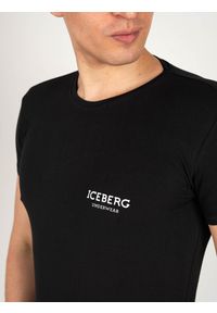 Iceberg T-shirt "C-neck" | ICE1UTS01 | Mężczyzna | Czarny. Kolor: czarny. Materiał: bawełna, elastan. Wzór: nadruk #7