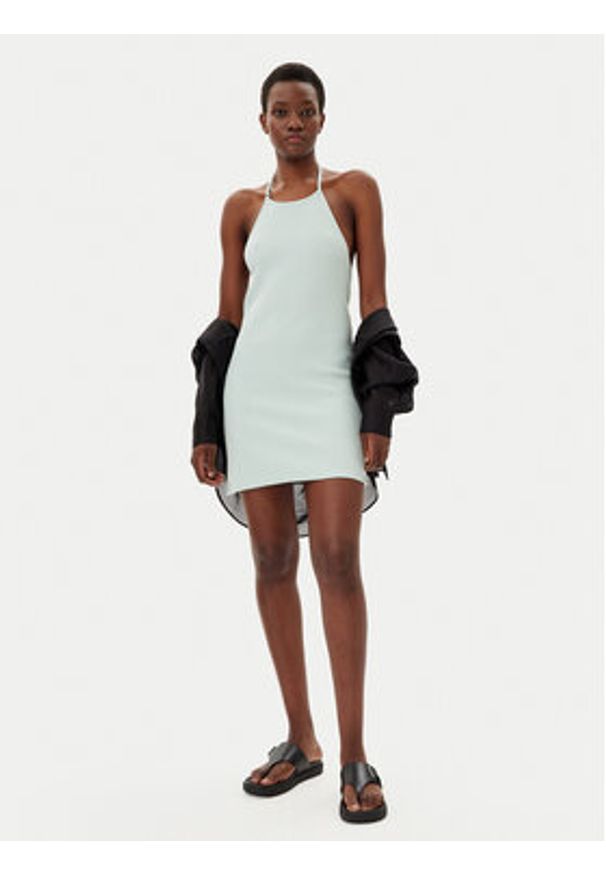 Calvin Klein Jeans Sukienka codzienna J20J225286 Niebieski Slim Fit. Okazja: na co dzień. Kolor: niebieski. Materiał: bawełna. Typ sukienki: proste. Styl: casual