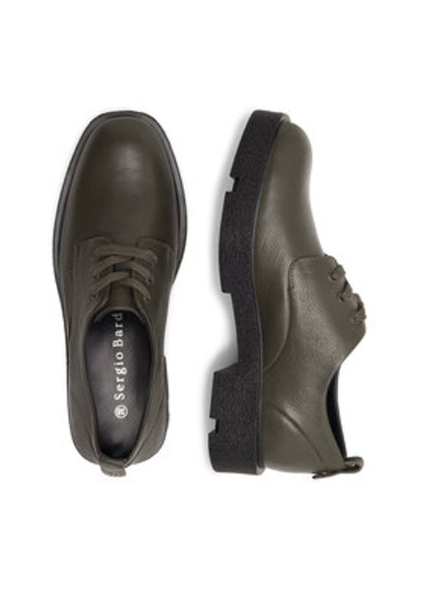 Sergio Bardi Oxfordy WI16-C1053-03SB Zielony. Kolor: zielony. Materiał: skóra