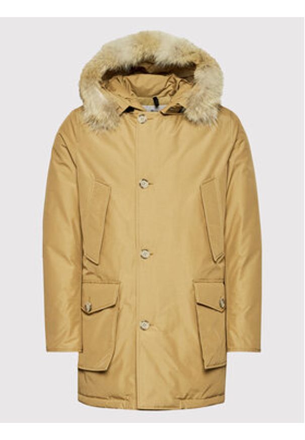 Woolrich Kurtka puchowa Arctic CFWOOU0482MRUT0001 Beżowy Regular Fit. Kolor: beżowy. Materiał: bawełna
