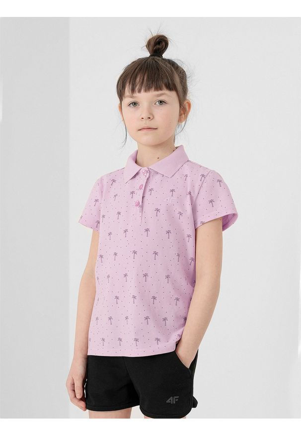 4f - T-shirt dziewczęcy (122-164). Kolor: różowy. Materiał: materiał