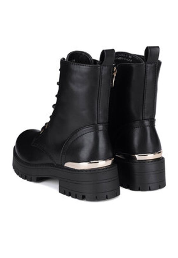 DeeZee Trzewiki CEO-HY13202-7 Czarny. Kolor: czarny. Materiał: materiał, skóra