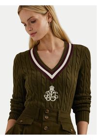 Lauren Ralph Lauren - LAUREN RALPH LAUREN Sweter 200951624001 Zielony Regular Fit. Kolor: zielony. Materiał: bawełna #5