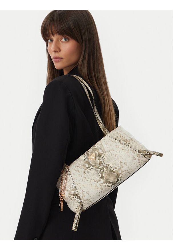 Guess Torebka Devon HWKG97 45090 Kremowy. Kolor: kremowy. Materiał: skórzane