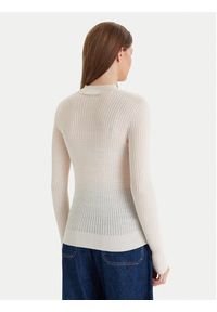 Lacoste Sweter AF4189 Écru Slim Fit. Materiał: wełna #4