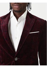 JOOP! Marynarka Horace 30048716 Bordowy Slim Fit. Kolor: czerwony. Materiał: bawełna #6