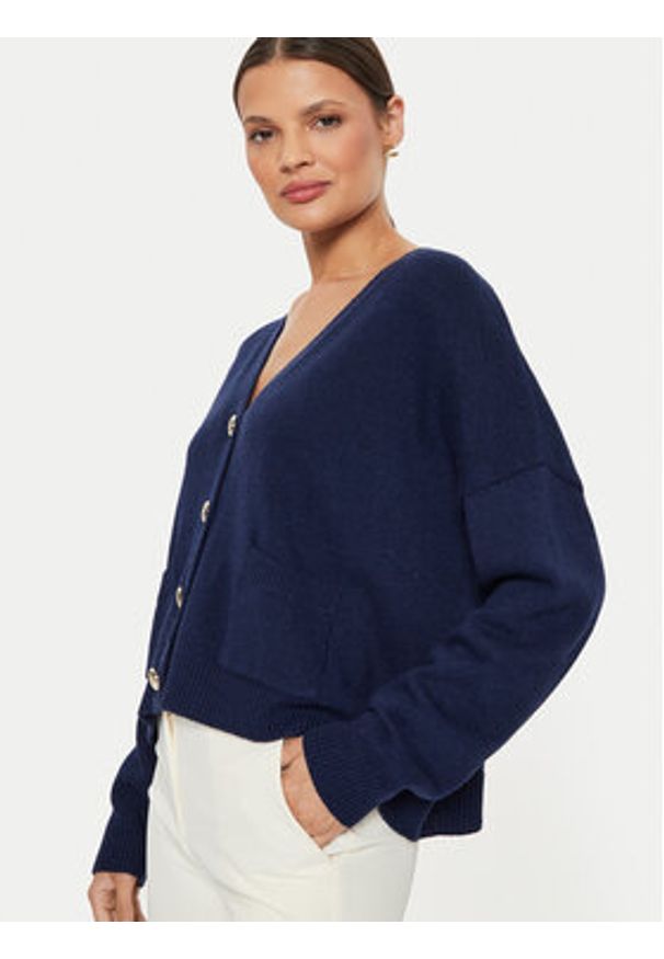 Kontatto Kardigan 3M0172 AI253M06 Granatowy Regular Fit. Kolor: niebieski. Materiał: syntetyk