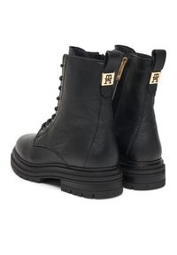 TOMMY HILFIGER - Tommy Hilfiger Trzewiki Th Plaque Pebble Lace Boot Warm FW0FW08767 Czarny. Kolor: czarny. Materiał: skóra #4