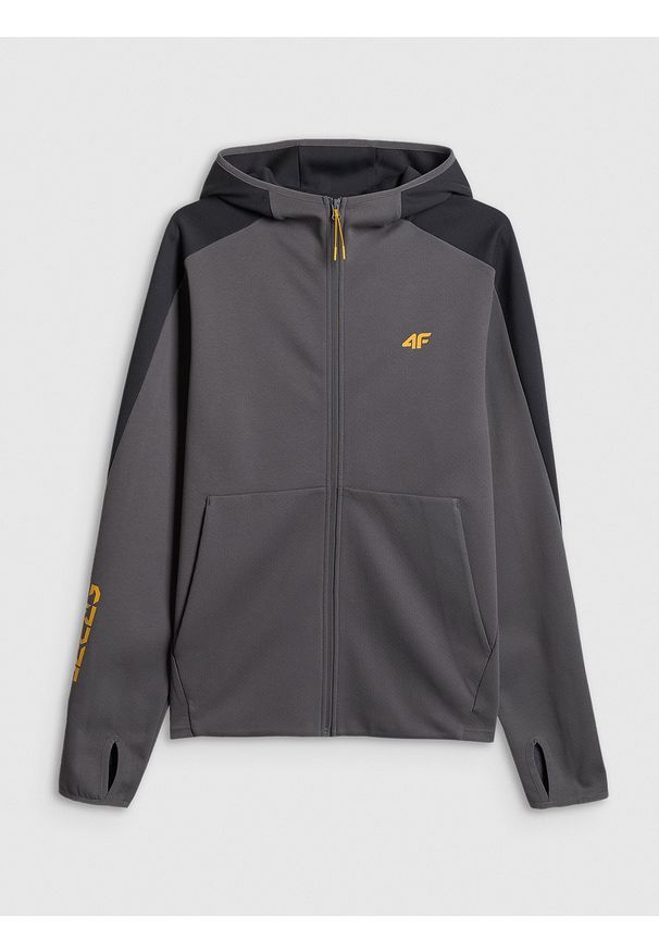 4f - 4F Bluza dresowa regular z kapturem męska - szara XXL. Okazja: na co dzień. Typ kołnierza: kaptur. Kolor: szary. Materiał: dresówka. Styl: casual