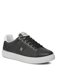 TOMMY HILFIGER - Tommy Hilfiger Sneakersy Essential Elevated Court Sneaker FW0FW07685 Czarny. Kolor: czarny. Materiał: skóra