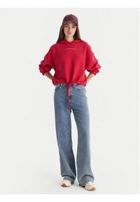Tommy Jeans Bluza Bling Linear DW0DW21607 Czerwony Regular Fit. Kolor: czerwony. Materiał: bawełna #3