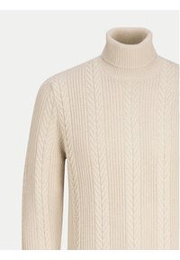 Jack & Jones Golf 12261441 Beżowy Regular Fit. Typ kołnierza: golf. Kolor: beżowy. Materiał: bawełna, syntetyk #2