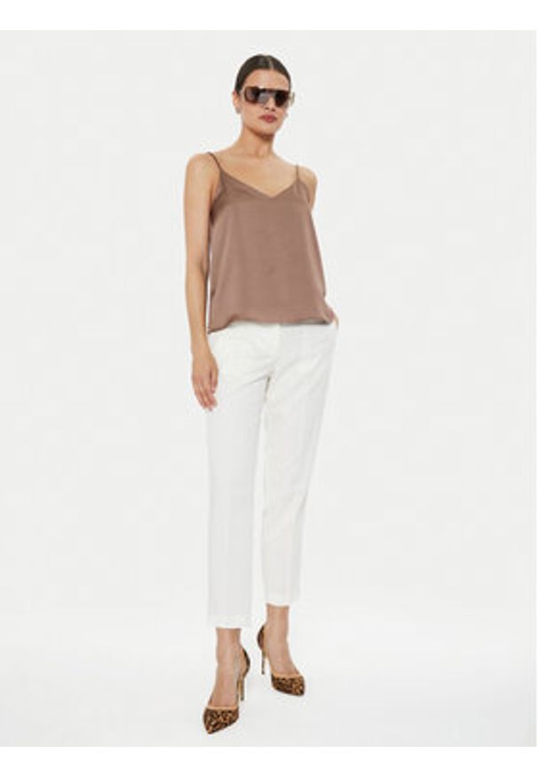 ViCOLO Spodnie materiałowe TB1564 Écru Regular Fit. Kolor: kremowy. Materiał: wiskoza