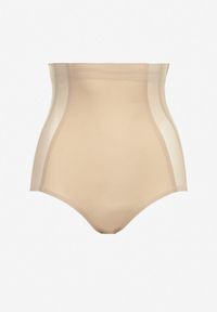 Born2be - Beżowe Modelujące Majtki z Wysokim Stanem i Wstawkami z Siateczki Gabrielina. Stan: podwyższony. Kolor: beżowy #6